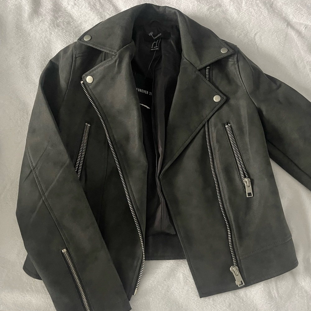 Gray moto jacket